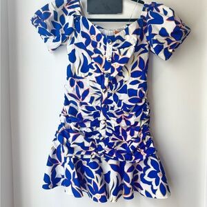 MILLY Blue and Orange Floral Dress